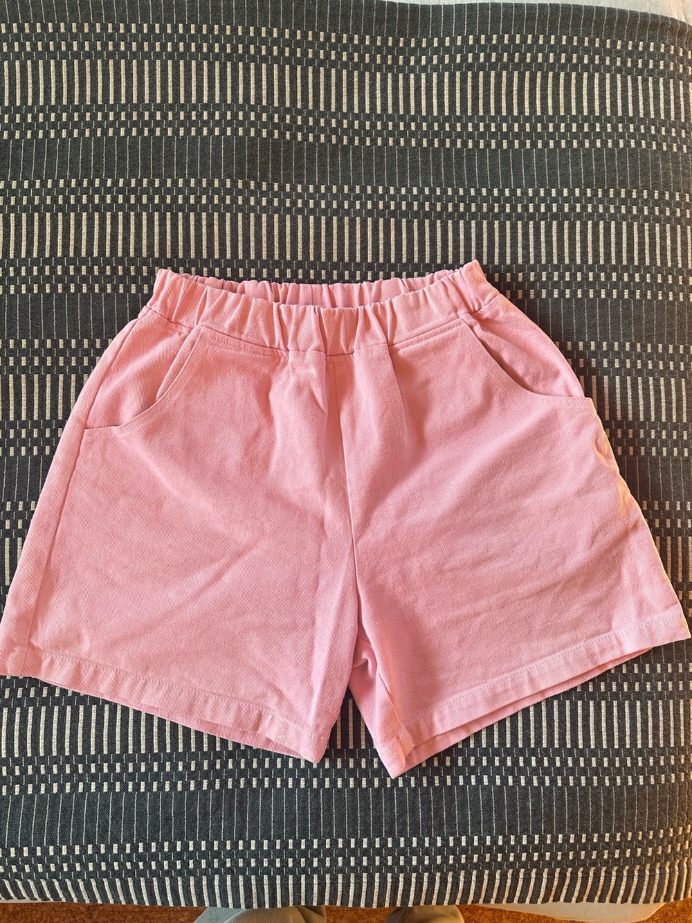 Women's High-Waist Pink Elastic Lounge Shorts